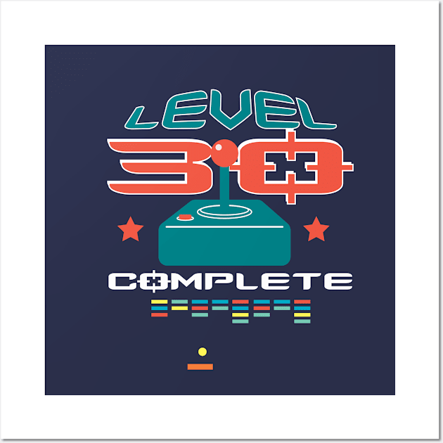 Level 30 Complete Gamer Birthday Gift Ideas Wall Art by Cartba